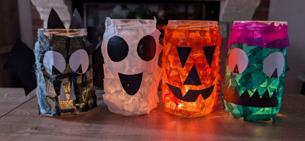 diy pots verre halloween upcycling enfant