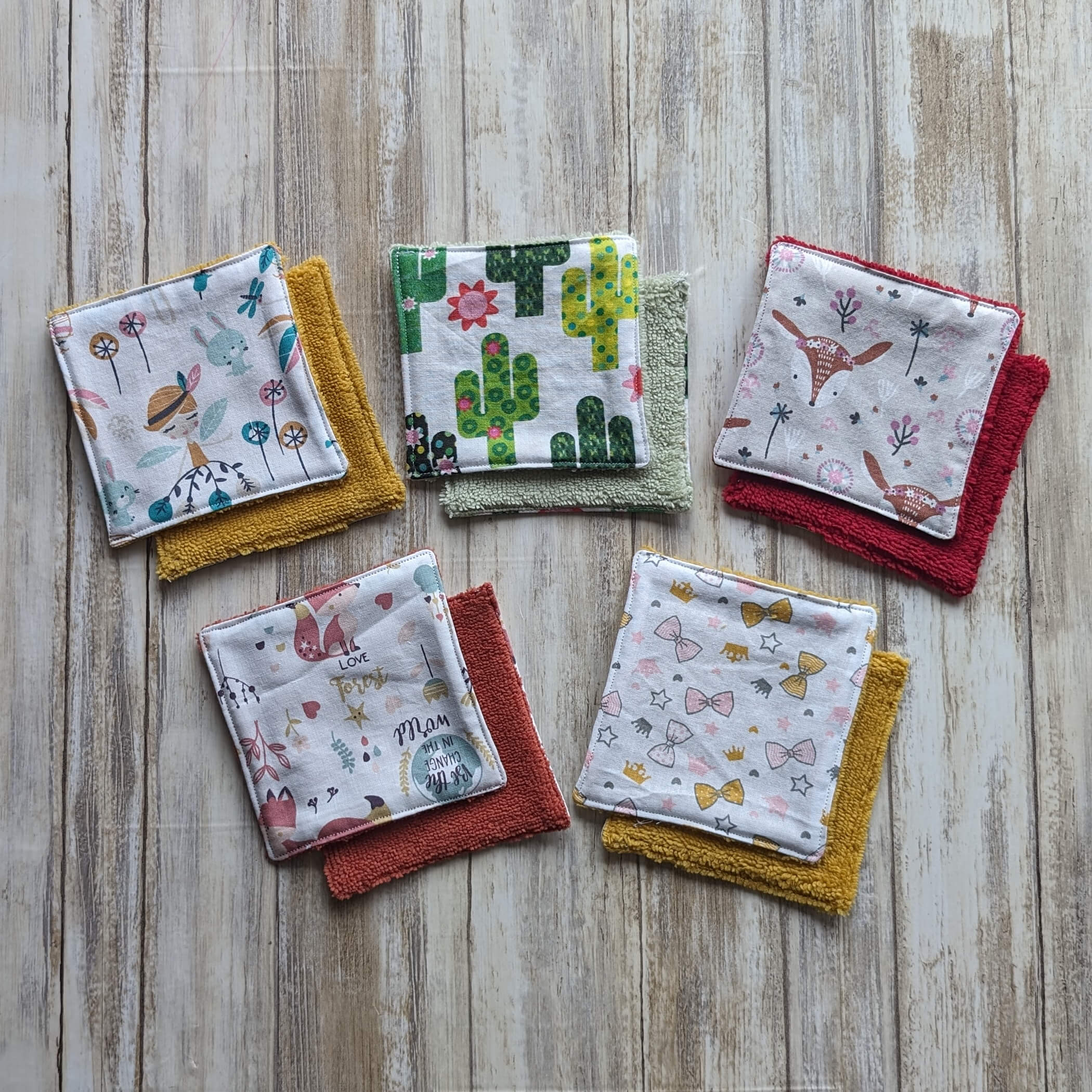 puériculture lingettes bébé lavables réutilisables bambou lot panaché