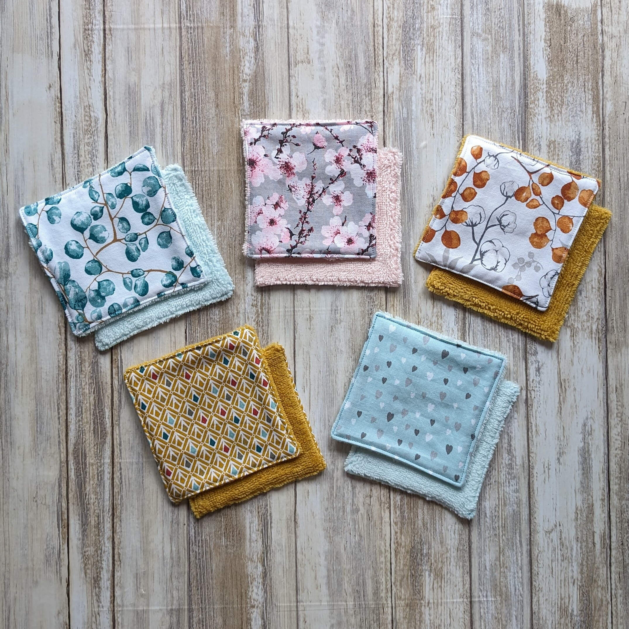 lingettes démaquillantes lavables lot assorti