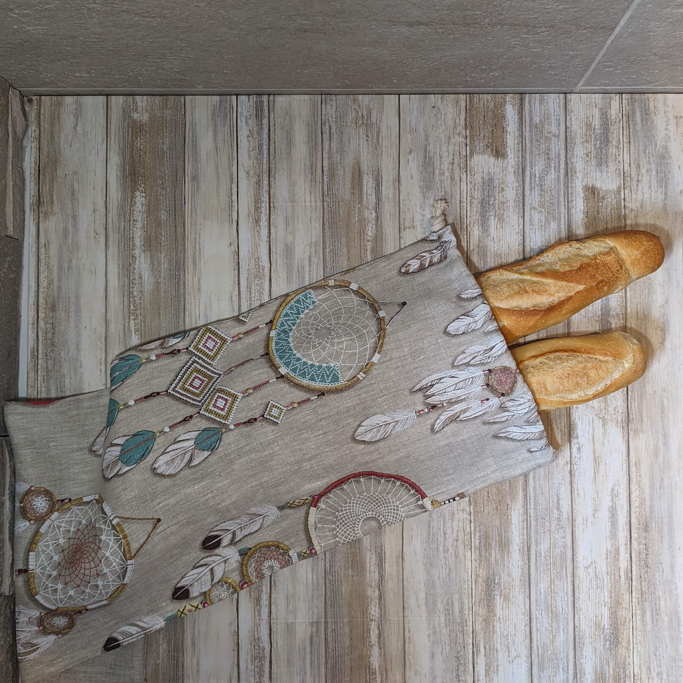 sac à baguettes attrape rêve dessus