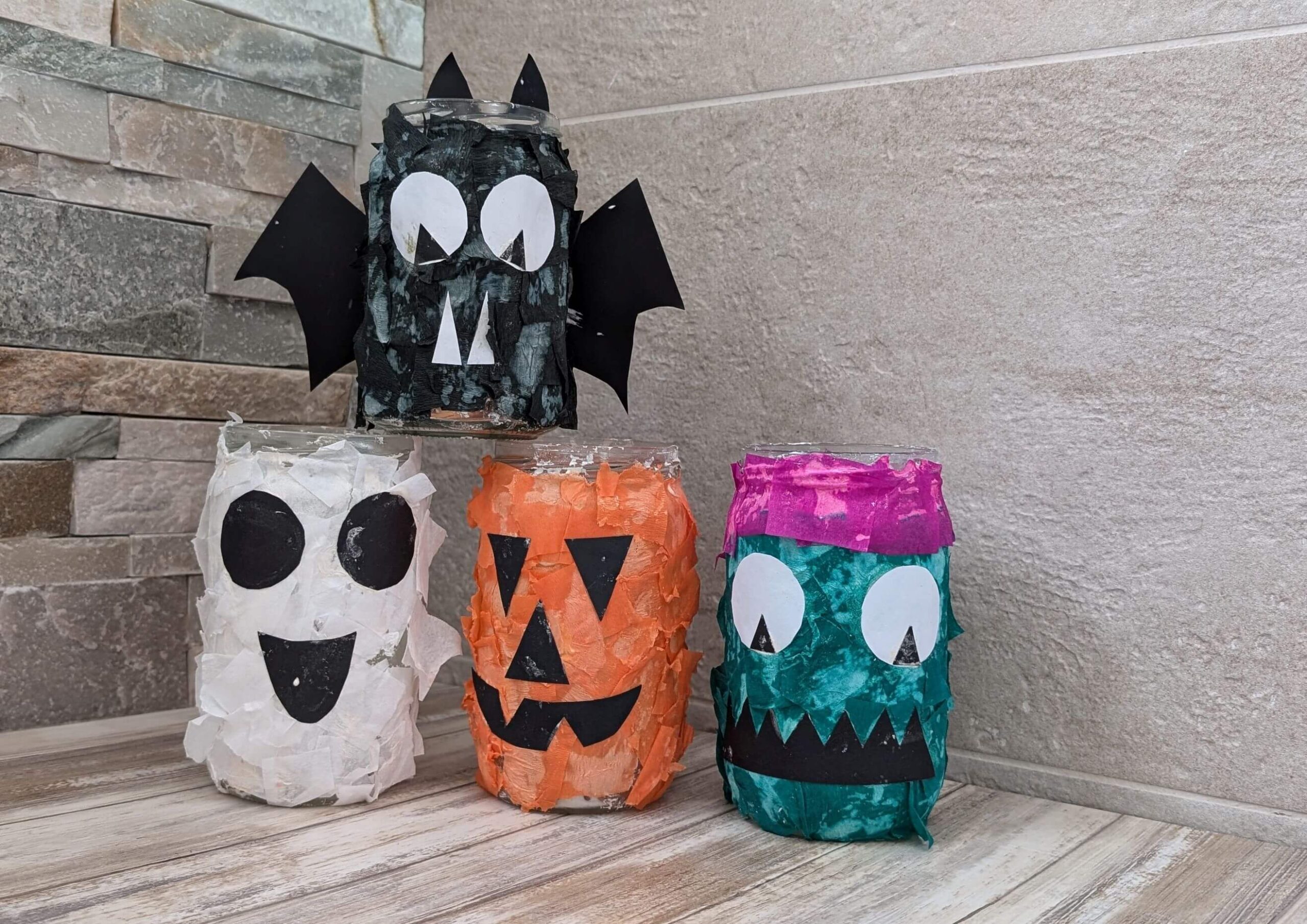 diy pots verre halloween upcycling enfant