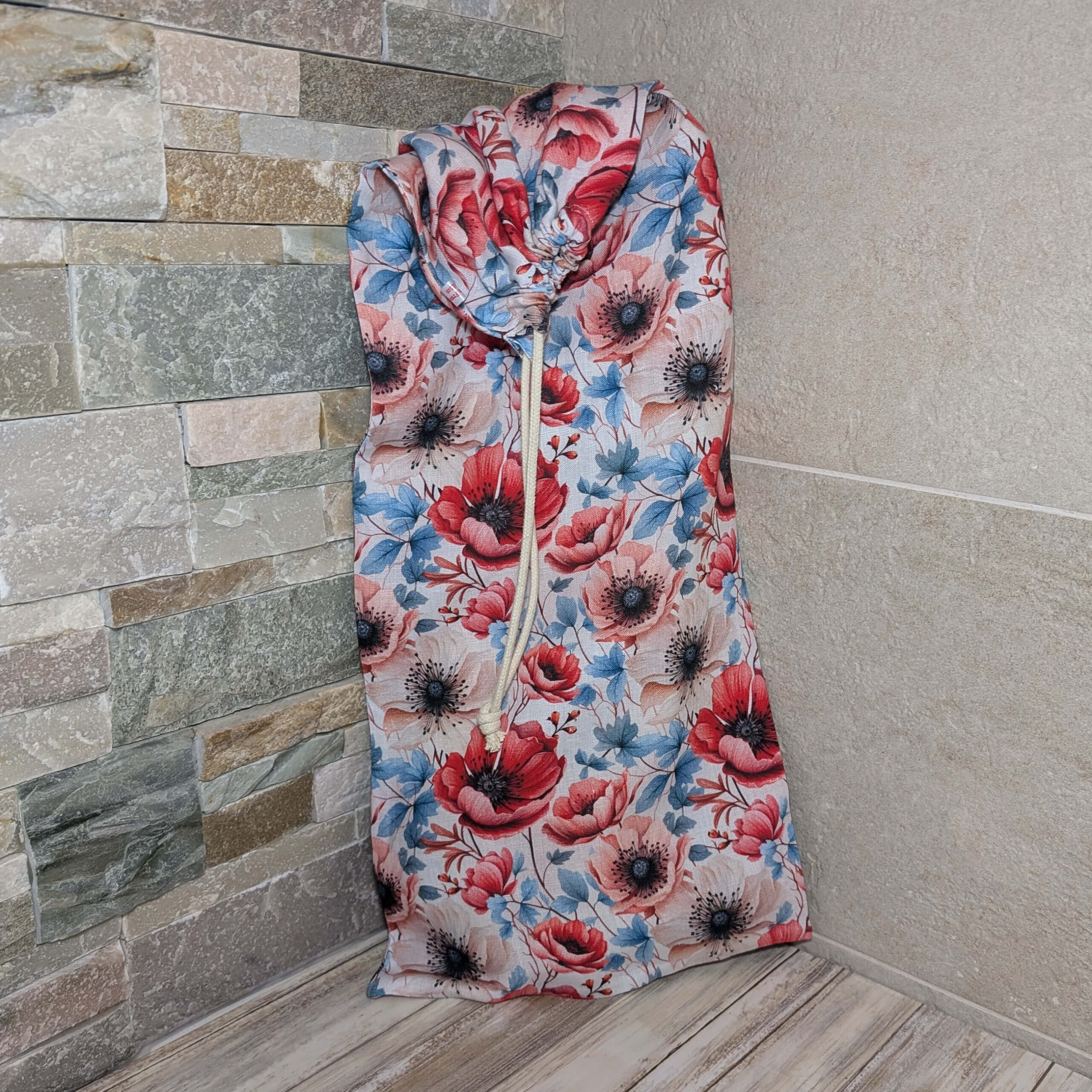 produit-sac-a-baguettes-coquelicots-debout-ferme sac à baguettes coquelicots
