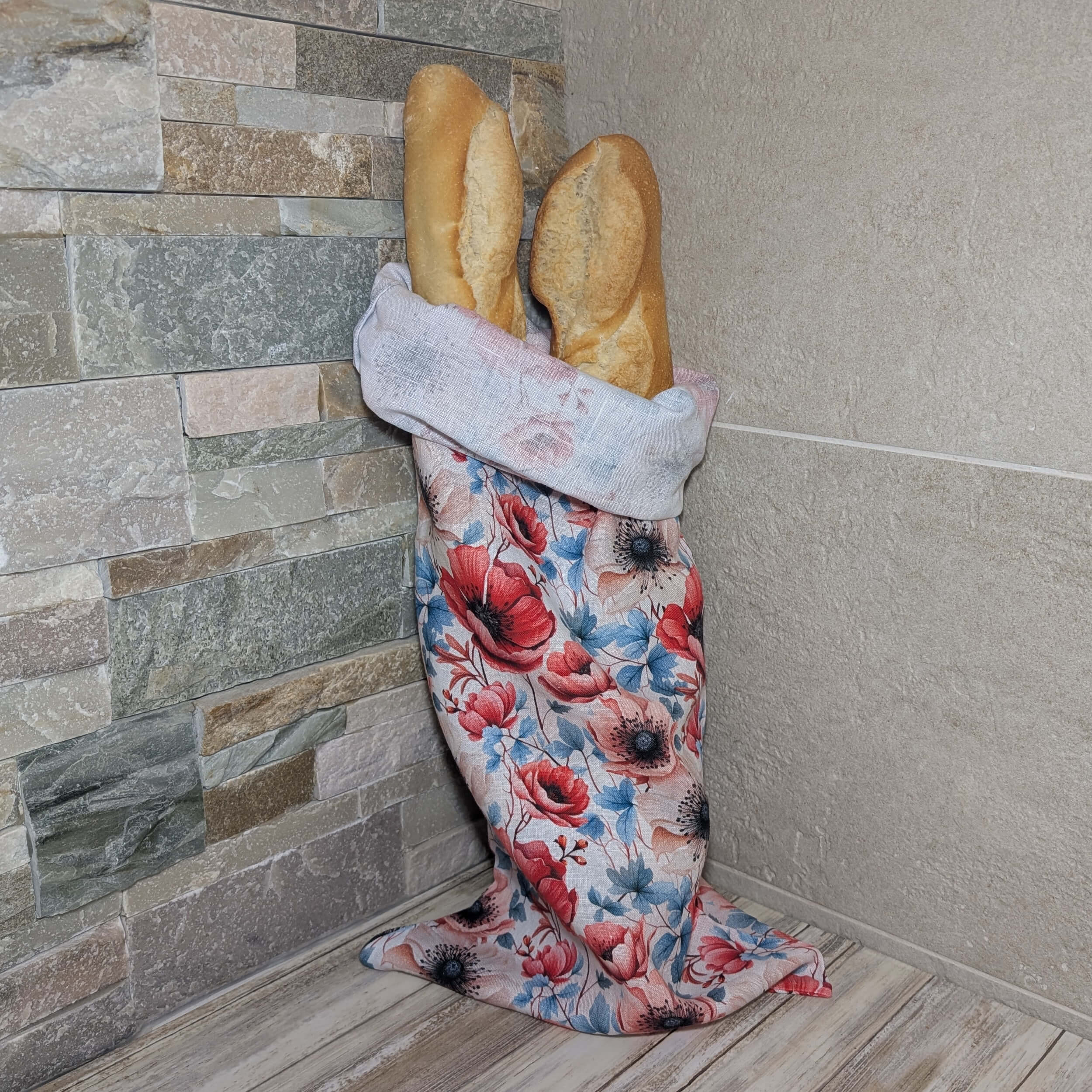 produit-sac-a-baguettes-coquelicots-debout-ouvert sac à baguettes coquelicots