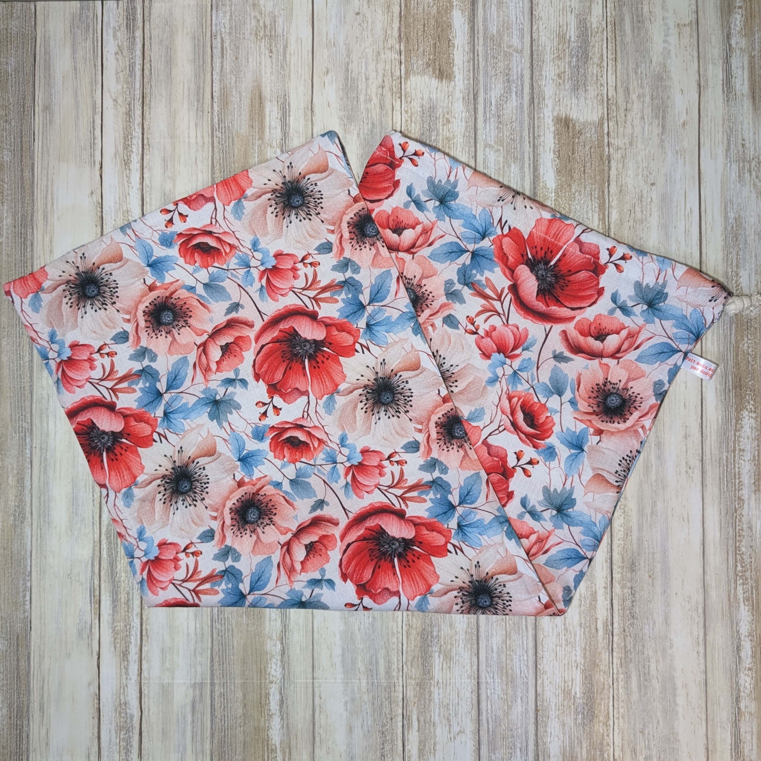 produit-sac-a-baguettes-coquelicots-plie sac à baguettes coquelicots