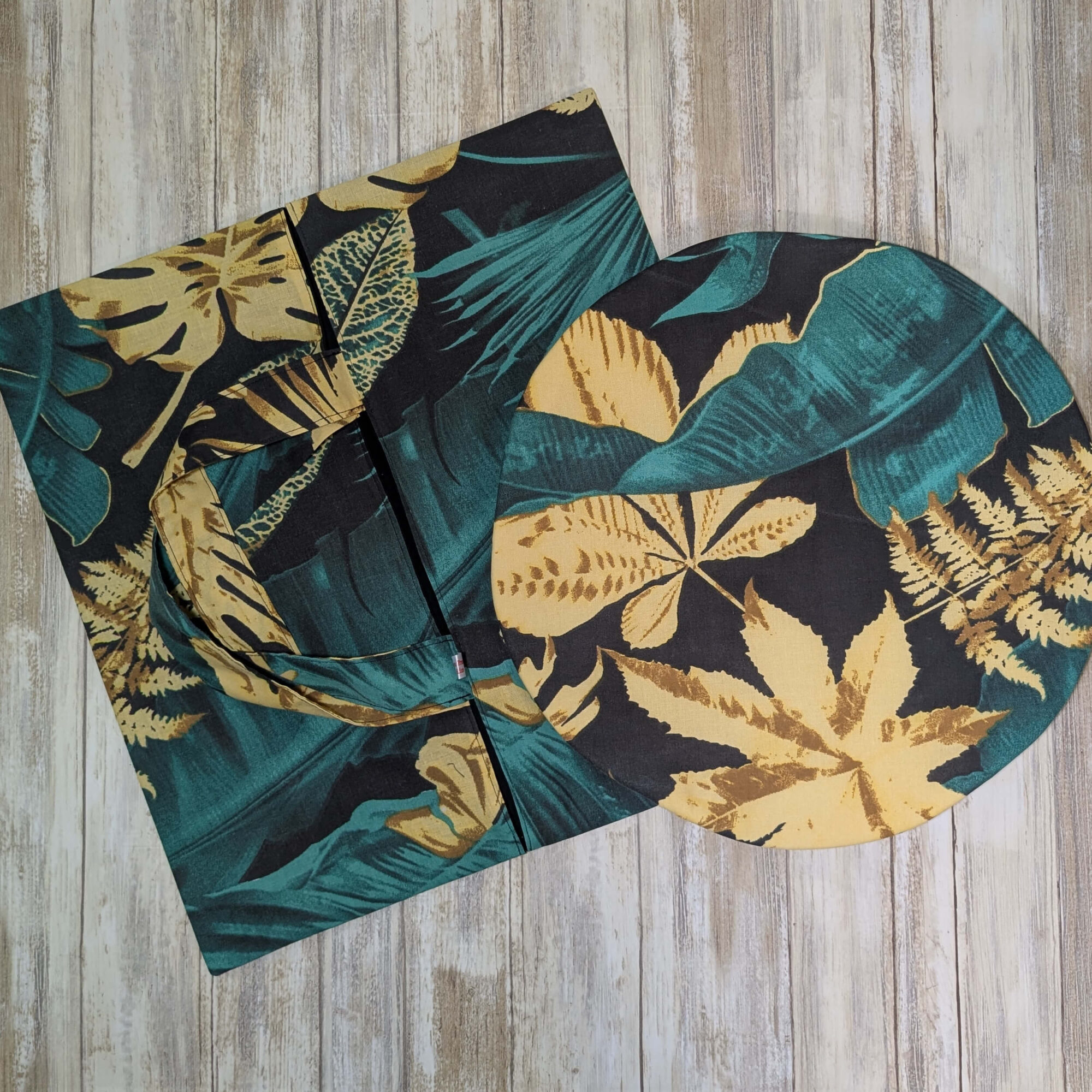 sac à tarte noir plantes avec charlotte assortie