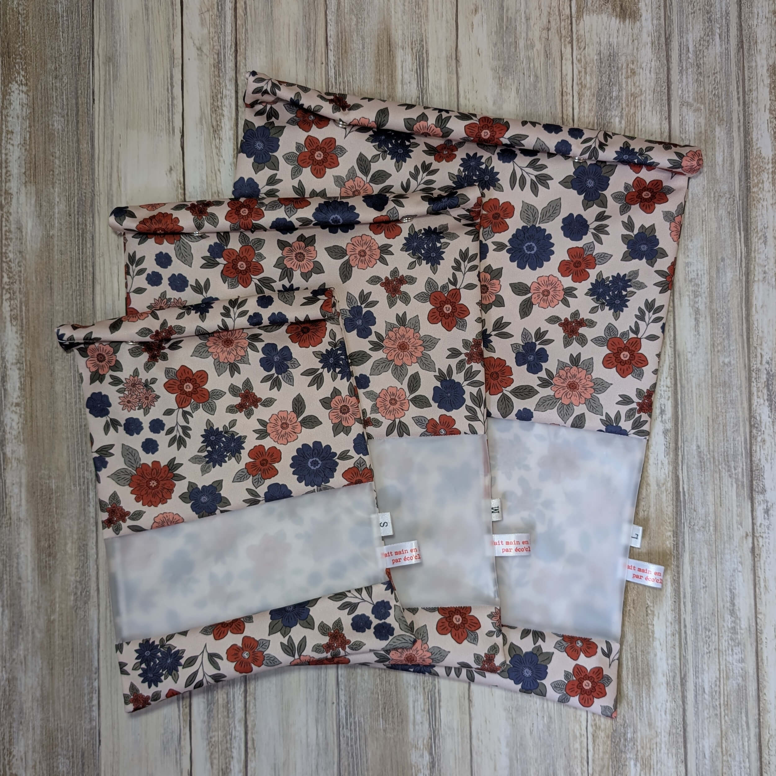 sac imperméable alimentaire fleurs